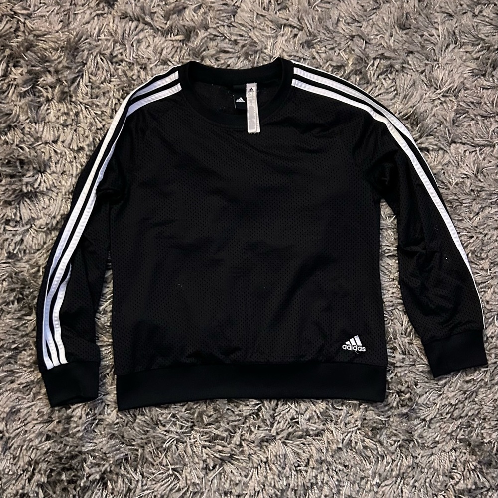 Adidas 3-Stripe Mesh Long Sleeve Tee